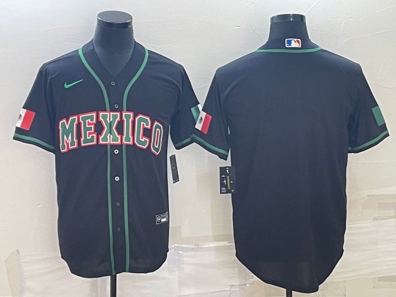Men 2023 World Cub Mexico Blank Black Nike MLB Jersey4->more jerseys->MLB Jersey